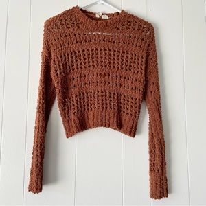 Sky & Sparrow knit long sleeve sweater | xsmall | brown